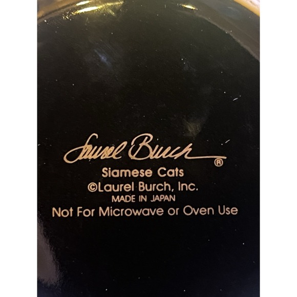 VTG 80S Laurel Burch Siamese Cats Tea Caddy Utensil Holder Japan Cat Art Kitchen - Picture 3 of 11